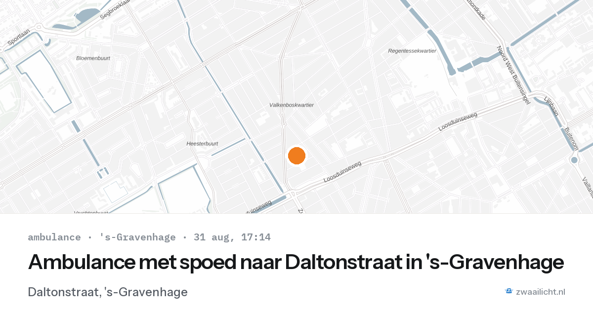Ambulance met spoed naar Daltonstraat in 's-Gravenhage — 31 aug 2026