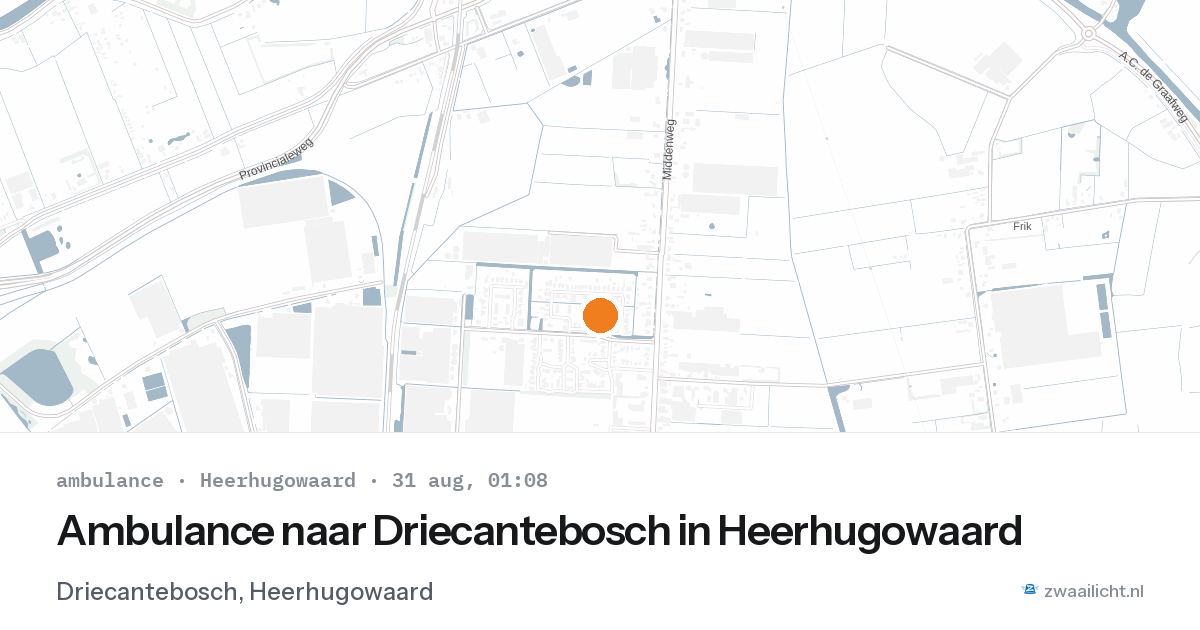 Ambulance naar Driecantebosch in Heerhugowaard — 30 aug 2026