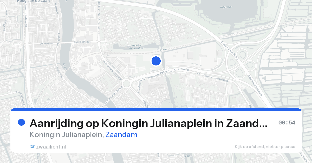 Aanrijding op Koningin Julianaplein in Zaandam — 20 aug 2026