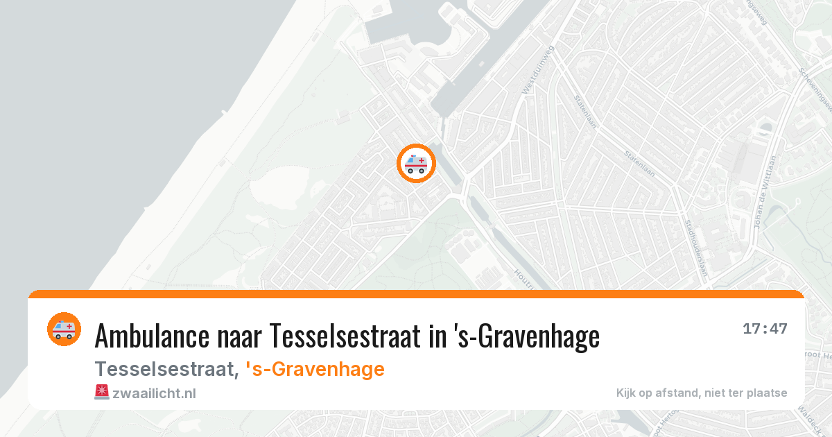Ambulance naar Tesselsestraat in 's-Gravenhage — 9 aug 2026