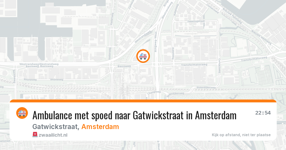 Ambulance met spoed naar Gatwickstraat in Amsterdam — 19 jul 2026