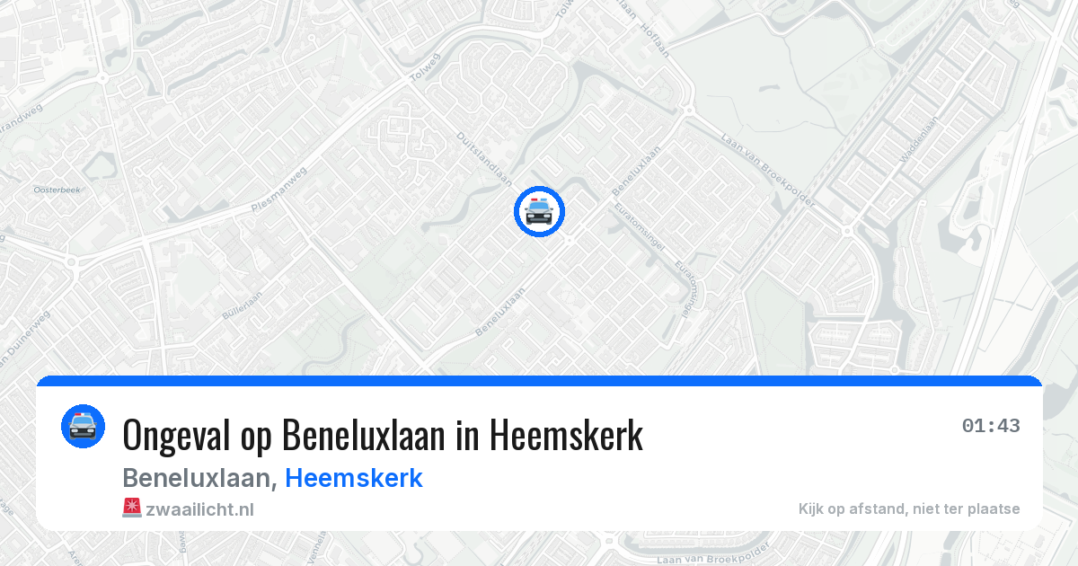 Ongeval op Beneluxlaan in Heemskerk — 11 apr 2026