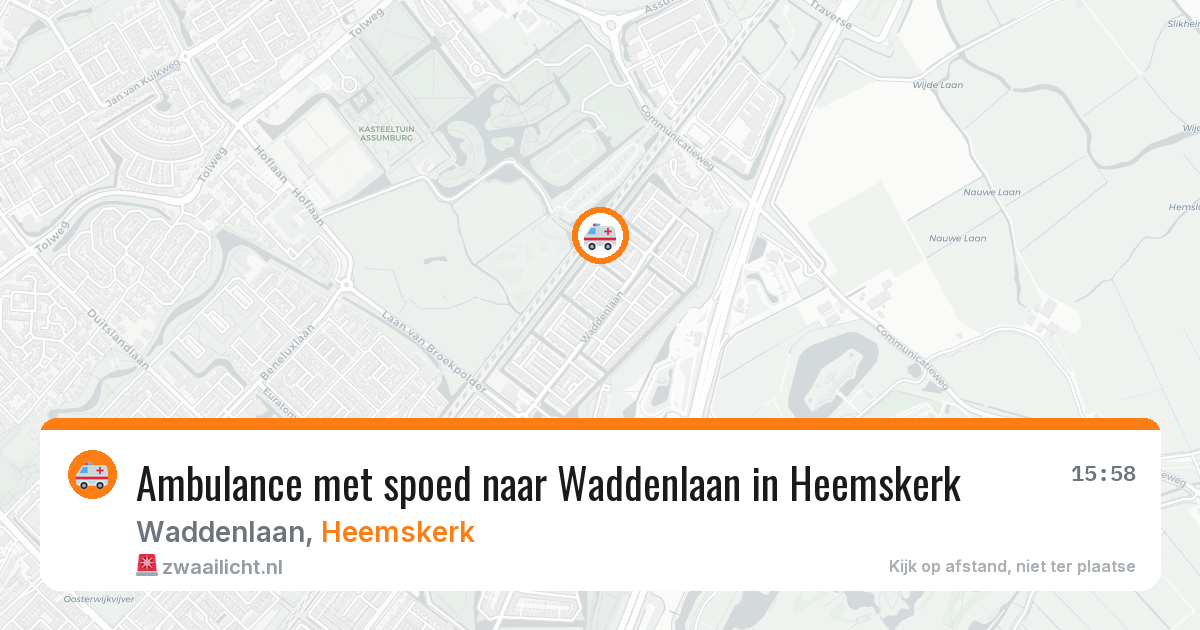 Ambulance met spoed naar Waddenlaan in Heemskerk — 26 mrt 2026