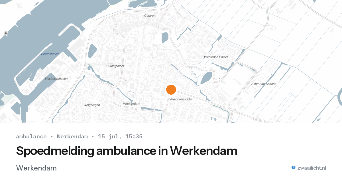 Spoedmelding ambulance in Werkendam — 15 jul 2026