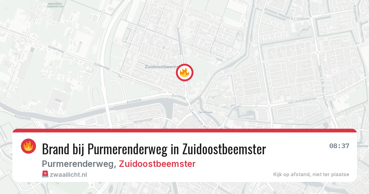 Brand bij Purmerenderweg in Zuidoostbeemster — 13 mrt 2026
