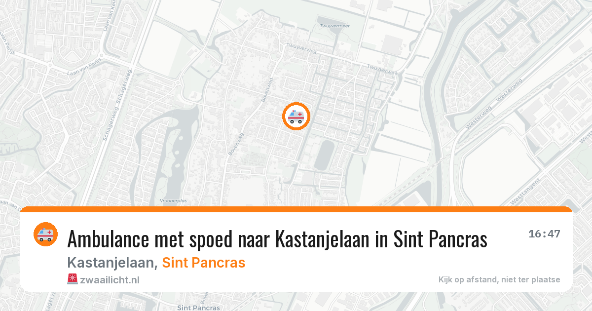 Ambulance met spoed naar Kastanjelaan in Sint Pancras — 1 aug 2026