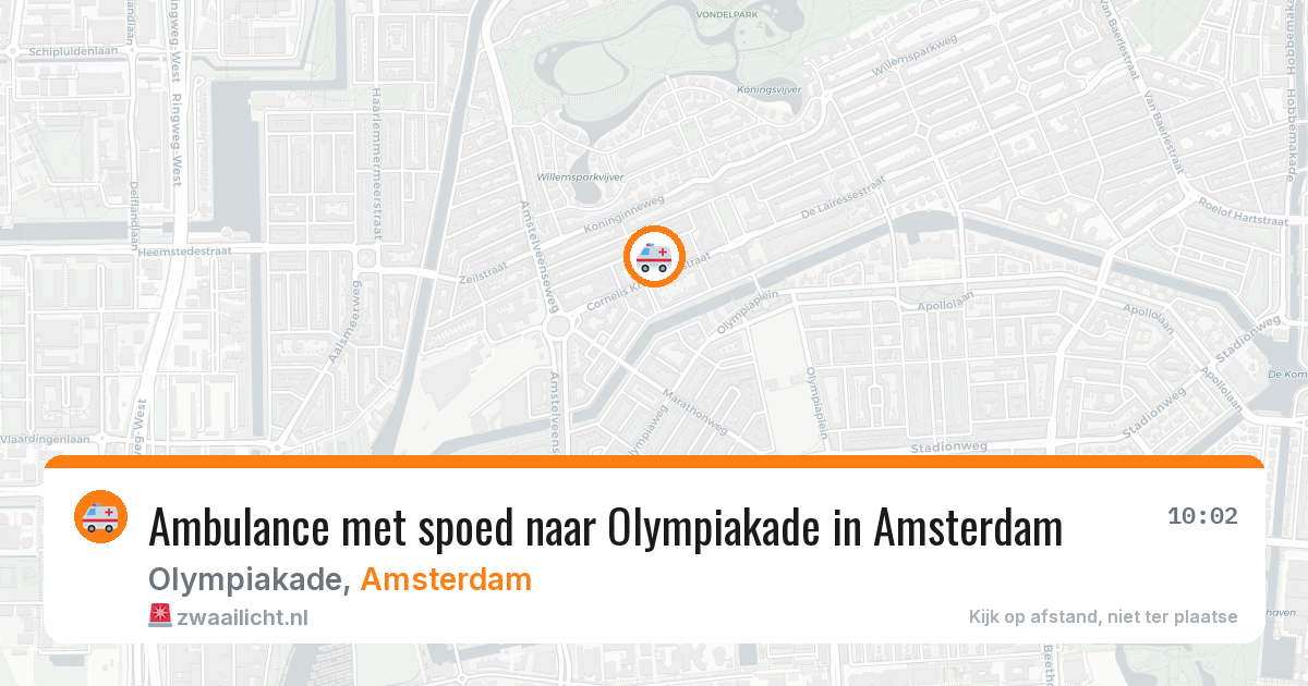 Ambulance met spoed naar Olympiakade in Amsterdam — 21 mei 2026
