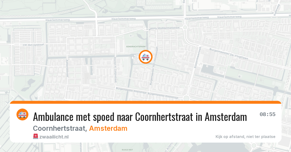 Ambulance met spoed naar Coornhertstraat in Amsterdam — 21 jul 2026