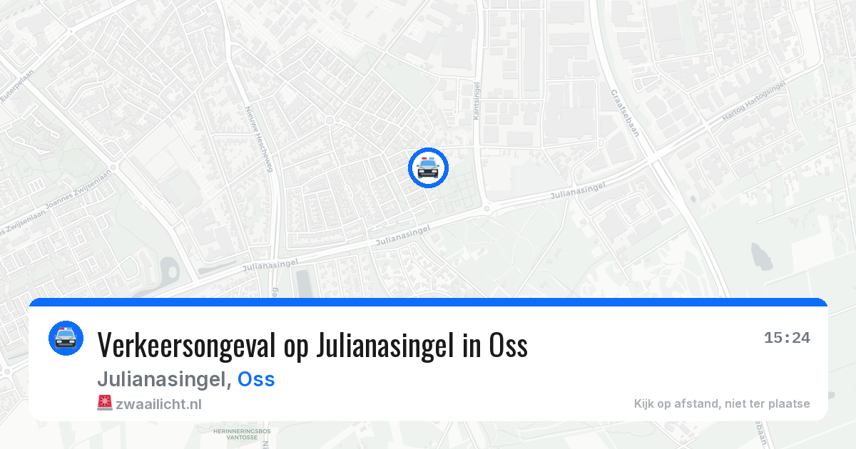 Verkeersongeval op Julianasingel in Oss — 11 aug 2026