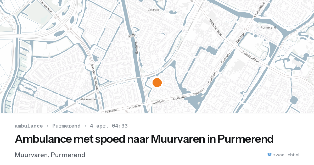 Ambulance met spoed naar Muurvaren in Purmerend — 4 apr 2026