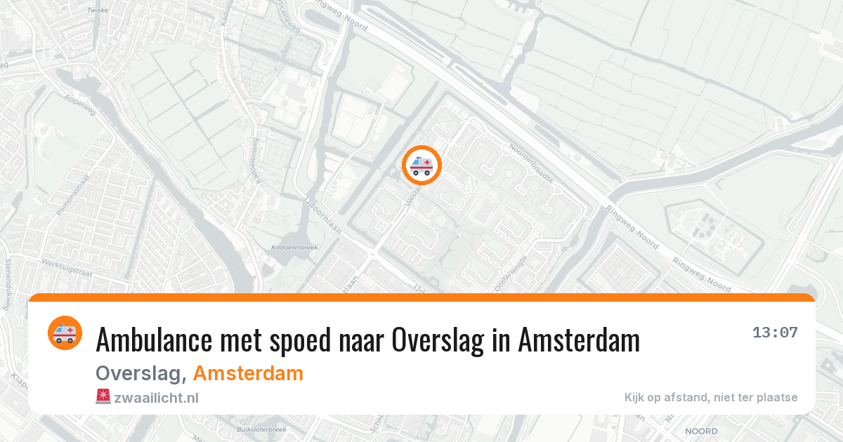 Ambulance met spoed naar Overslag in Amsterdam — 11 mei 2026