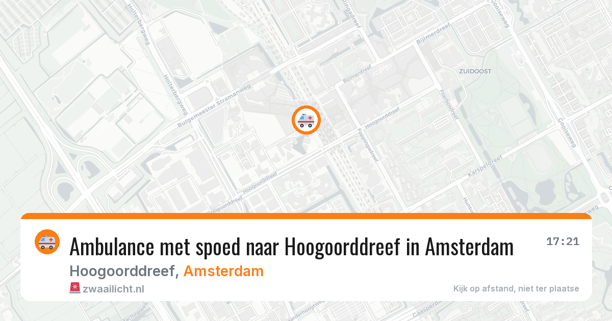Ambulance met spoed naar Hoogoorddreef in Amsterdam — 12 aug 2026