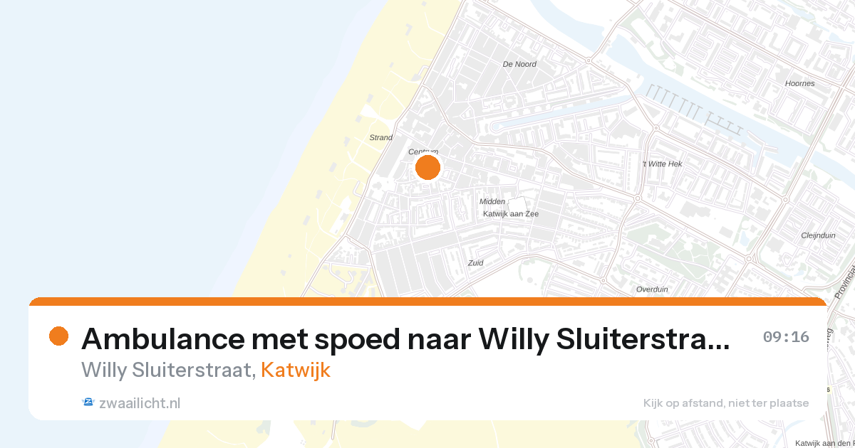 Ambulance met spoed naar Willy Sluiterstraat in Katwijk — 1 mrt 2026