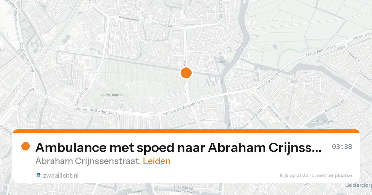 Ambulance met spoed naar Abraham Crijnssenstraat in Leiden — 15 jun 2026