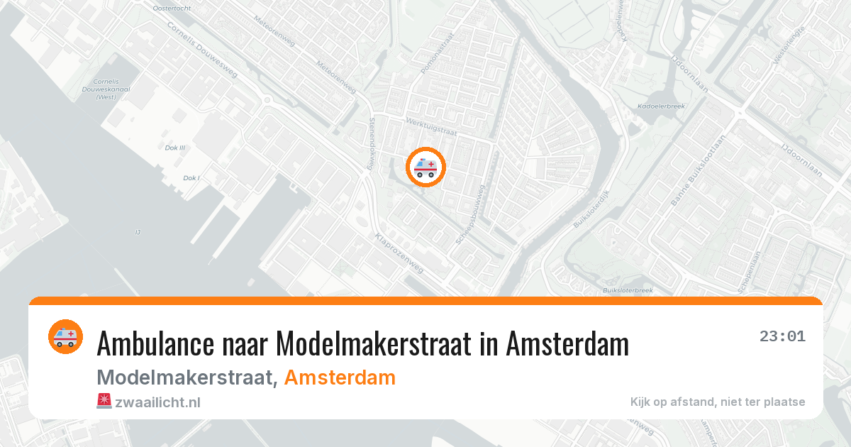 Ambulance naar Modelmakerstraat in Amsterdam — 6 aug 2026