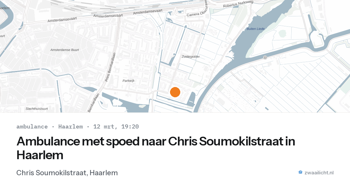 Ambulance met spoed naar Chris Soumokilstraat in Haarlem — 12 mrt 2026