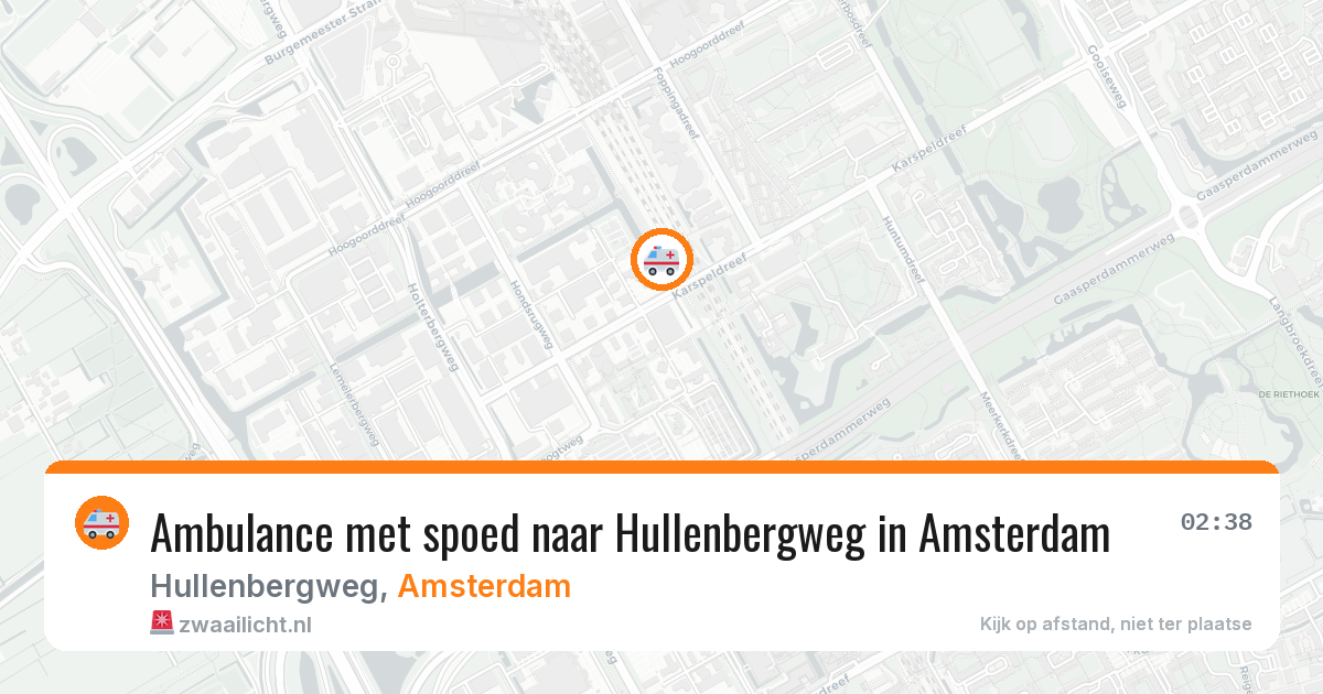 Ambulance met spoed naar Hullenbergweg in Amsterdam — 14 aug 2026