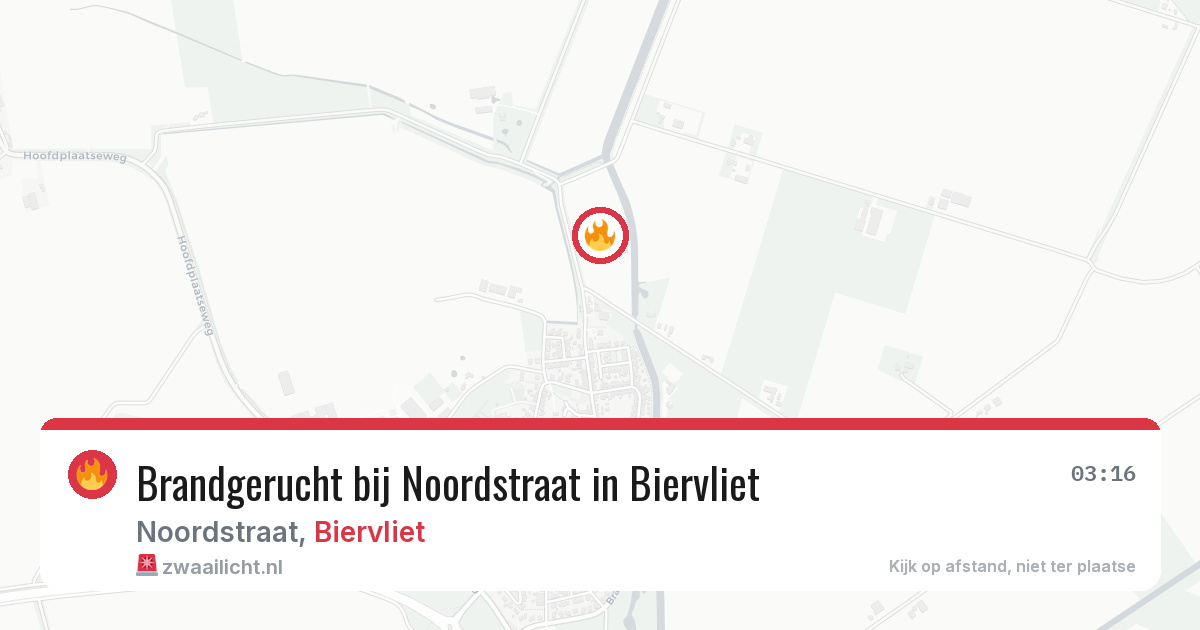 Brandgerucht bij Noordstraat in Biervliet — 14 jul 2026