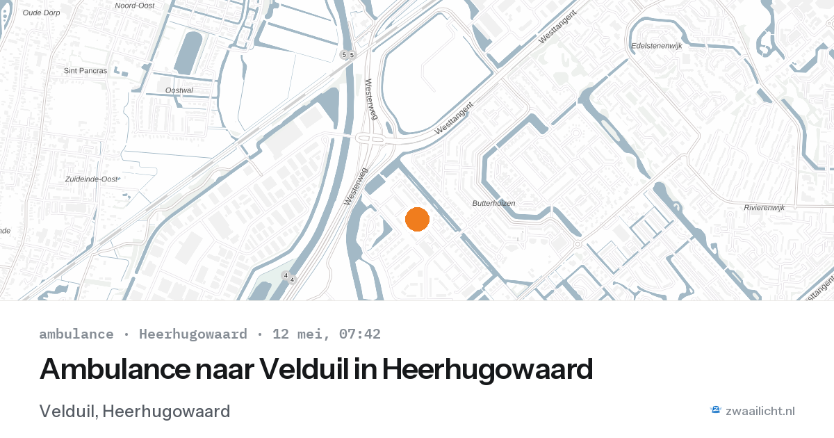 Ambulance naar Velduil in Heerhugowaard — 12 mei 2026