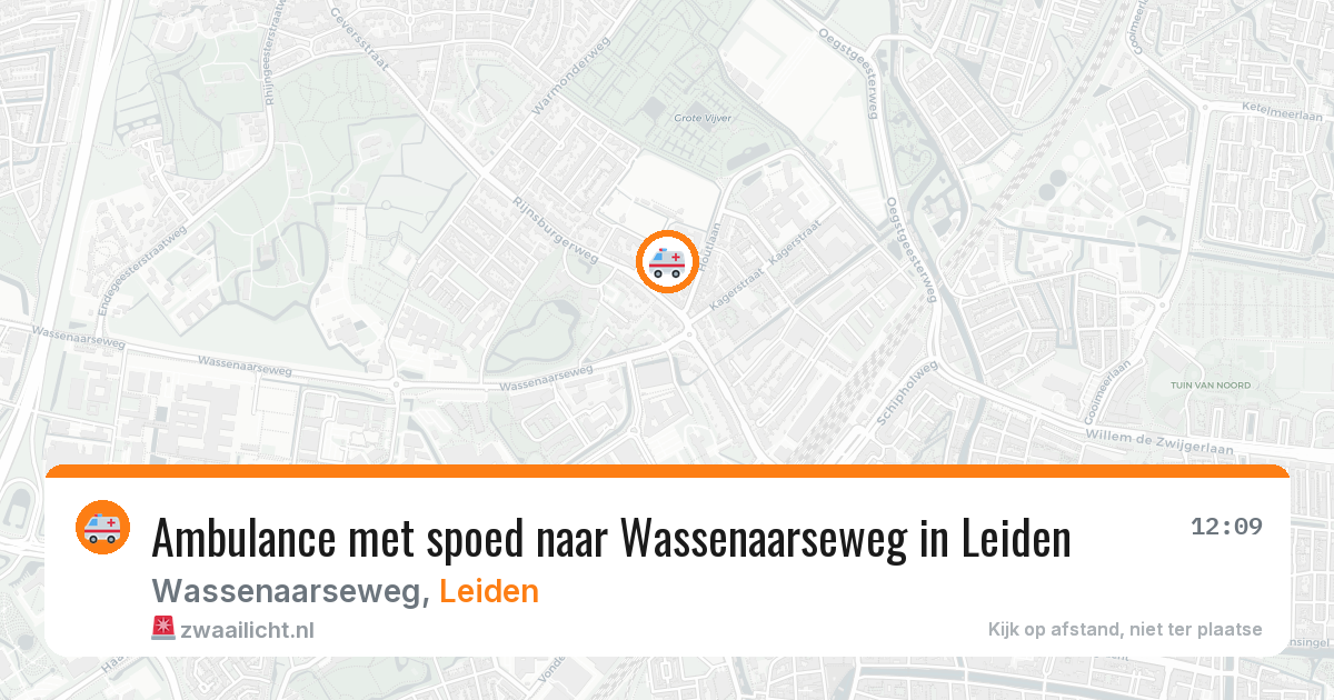 Ambulance met spoed naar Wassenaarseweg in Leiden — 12 jun 2026