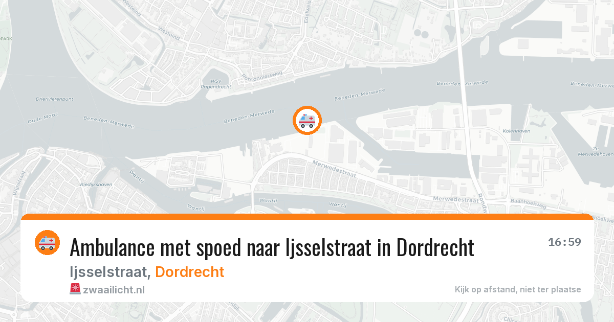 Ambulance met spoed naar Ijsselstraat in Dordrecht — 25 apr 2026