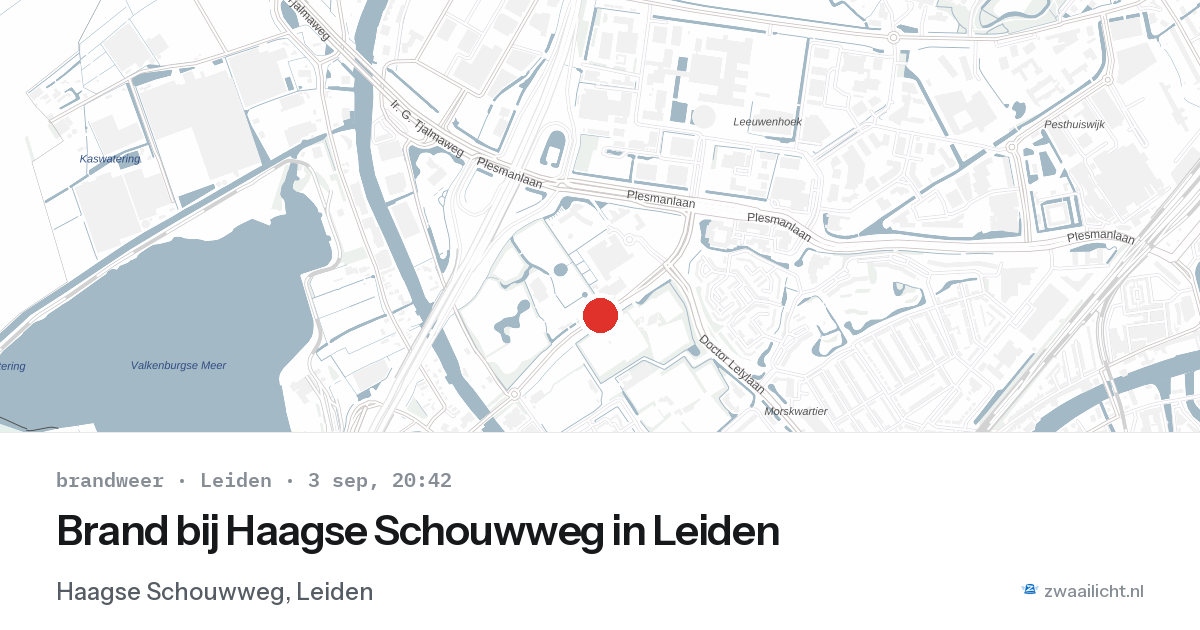 Brand bij Haagse Schouwweg in Leiden — 3 sep 2026