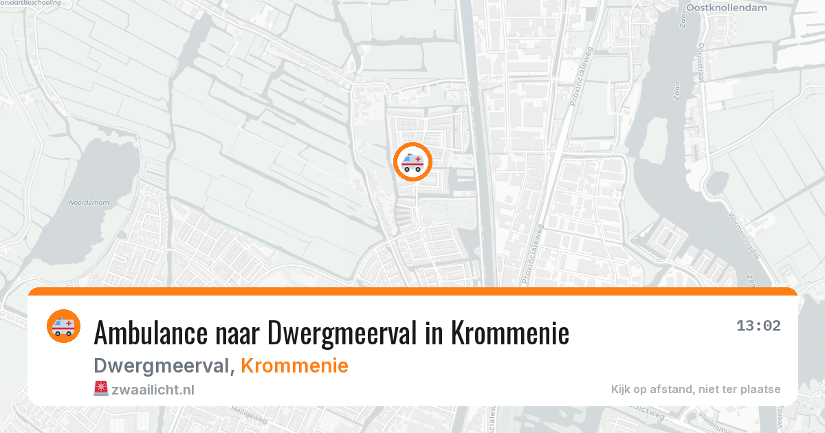 Ambulance naar Dwergmeerval in Krommenie — 12 jul 2026