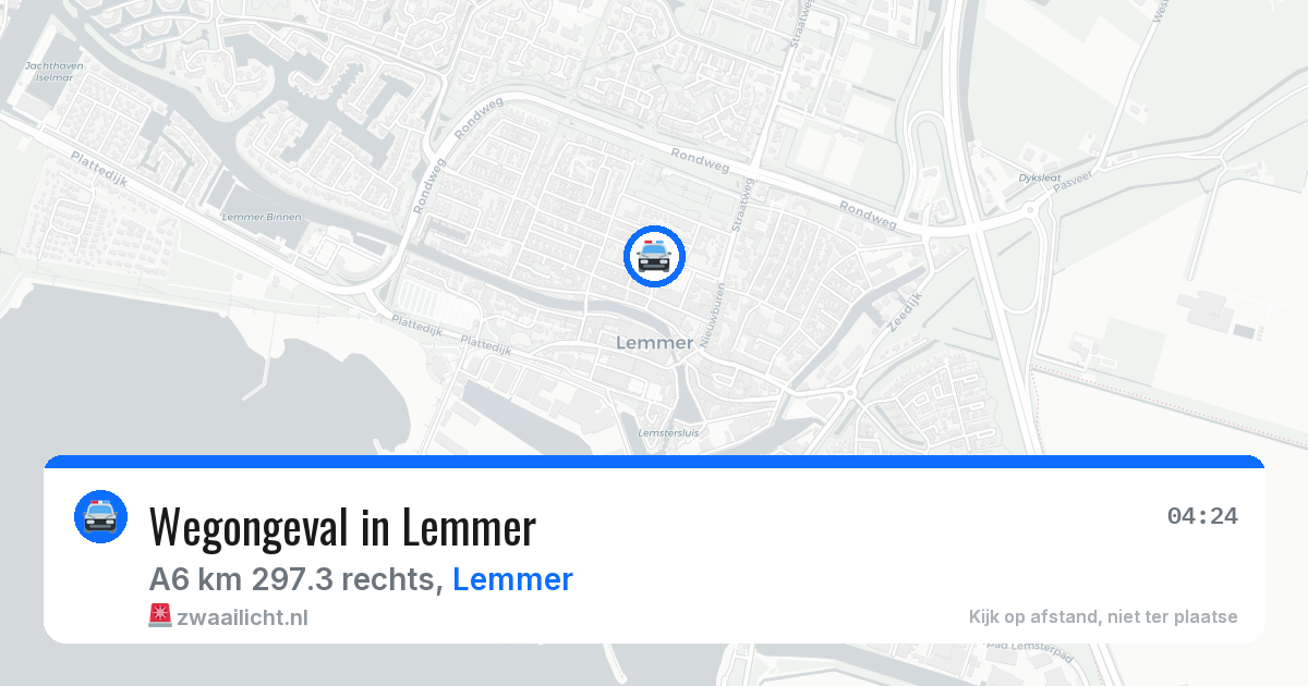Wegongeval in Lemmer — 20 mrt 2026