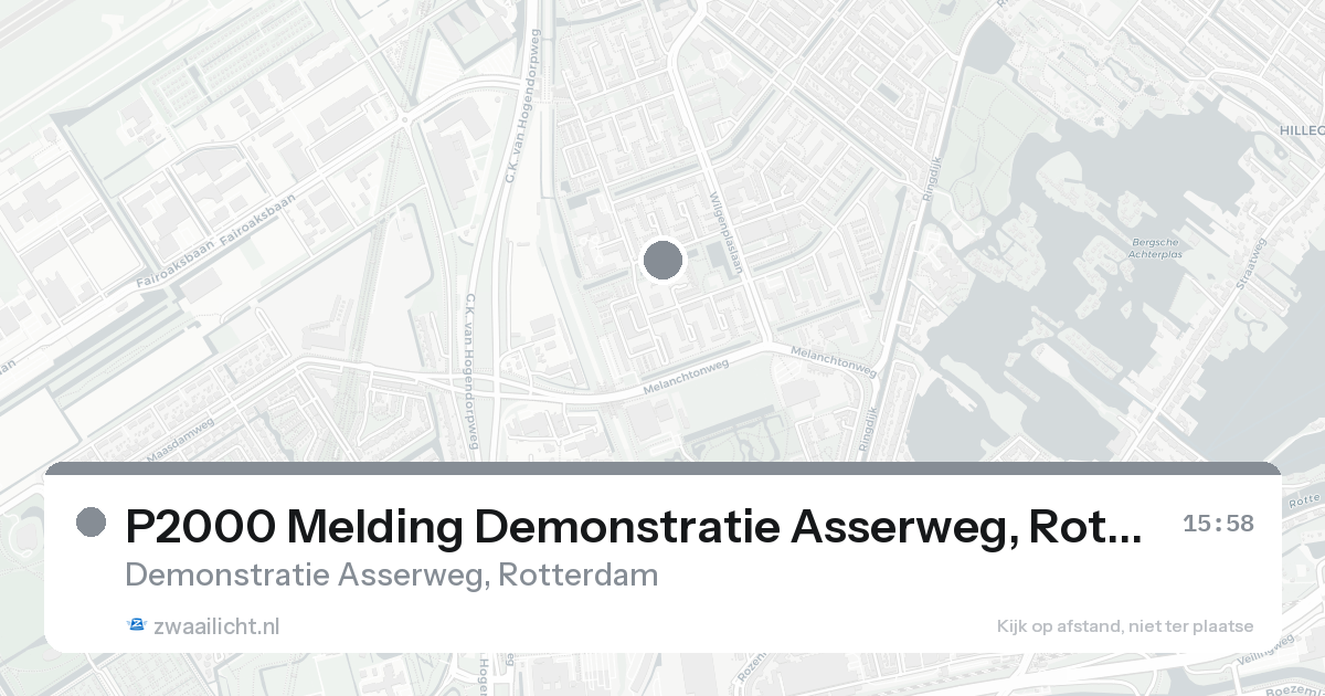 P2000 Melding Demonstratie Asserweg, Rotterdam — 30 jan 2026