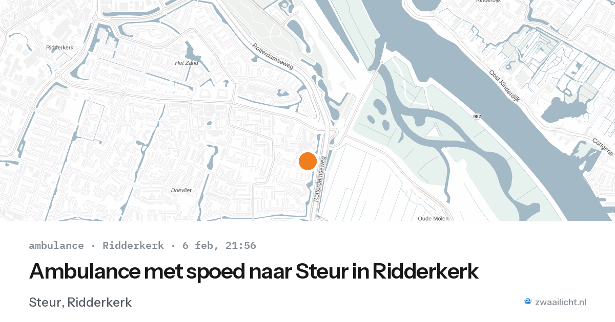 Ambulance met spoed naar Steur in Ridderkerk — 6 feb 2026