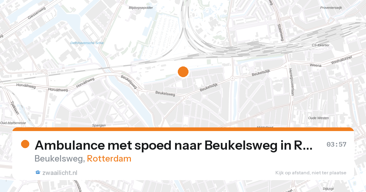 Ambulance met spoed naar Beukelsweg in Rotterdam — 20 jul 2026