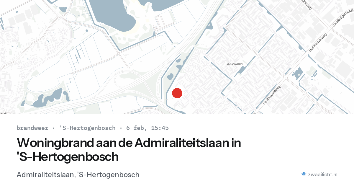 Woningbrand aan de Admiraliteitslaan in 'S-Hertogenbosch — 6 feb 2026