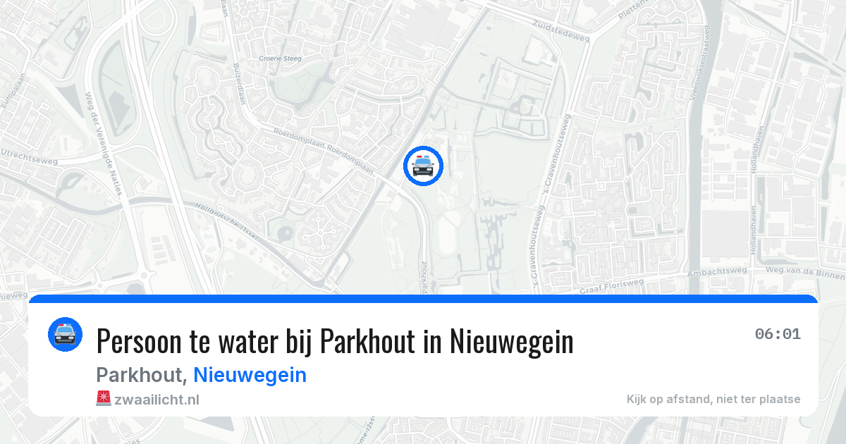 Persoon te water bij Parkhout in Nieuwegein — 6 jun 2026