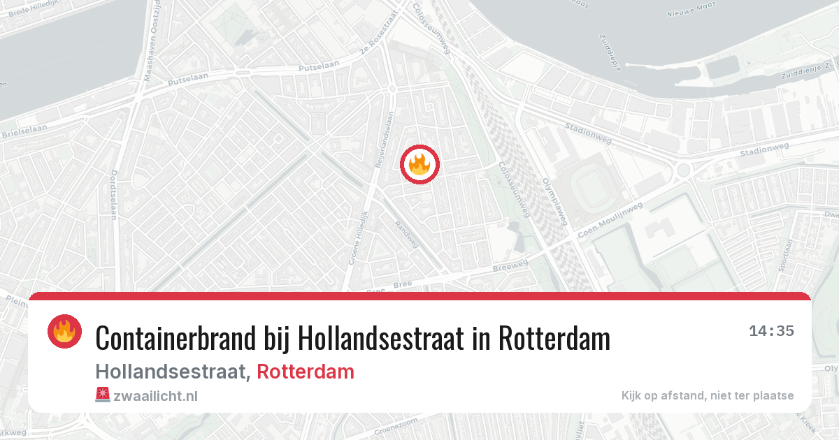 Containerbrand bij Hollandsestraat in Rotterdam — 5 aug 2026
