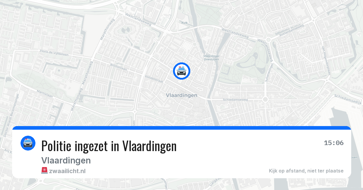 Politie ingezet in Vlaardingen — 25 jun 2026 | 🚨 Zwaailicht.nl