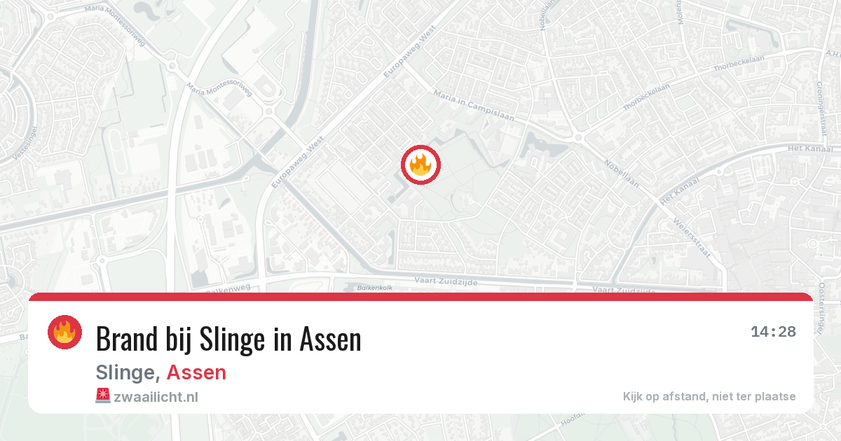 Brand bij Slinge in Assen — 17 mei 2026