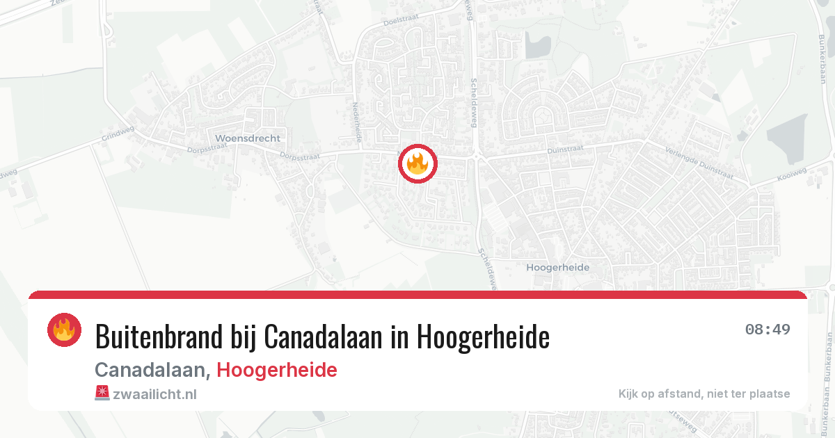 Buitenbrand bij Canadalaan in Hoogerheide — 7 jul 2026