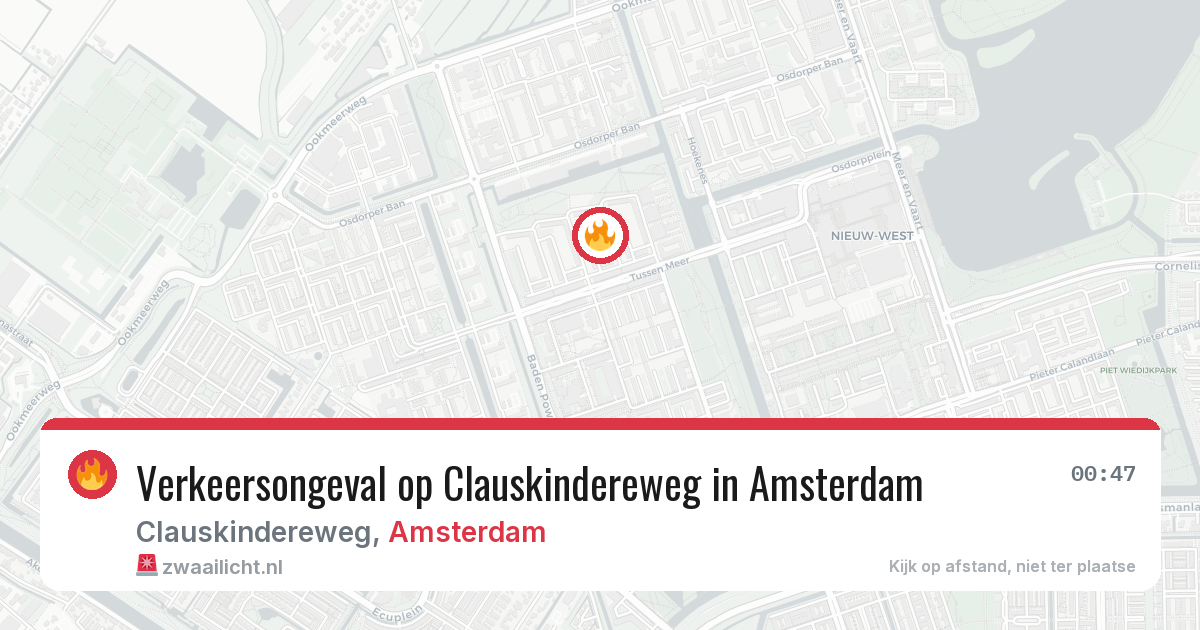 Verkeersongeval op Clauskindereweg in Amsterdam — 4 jul 2026