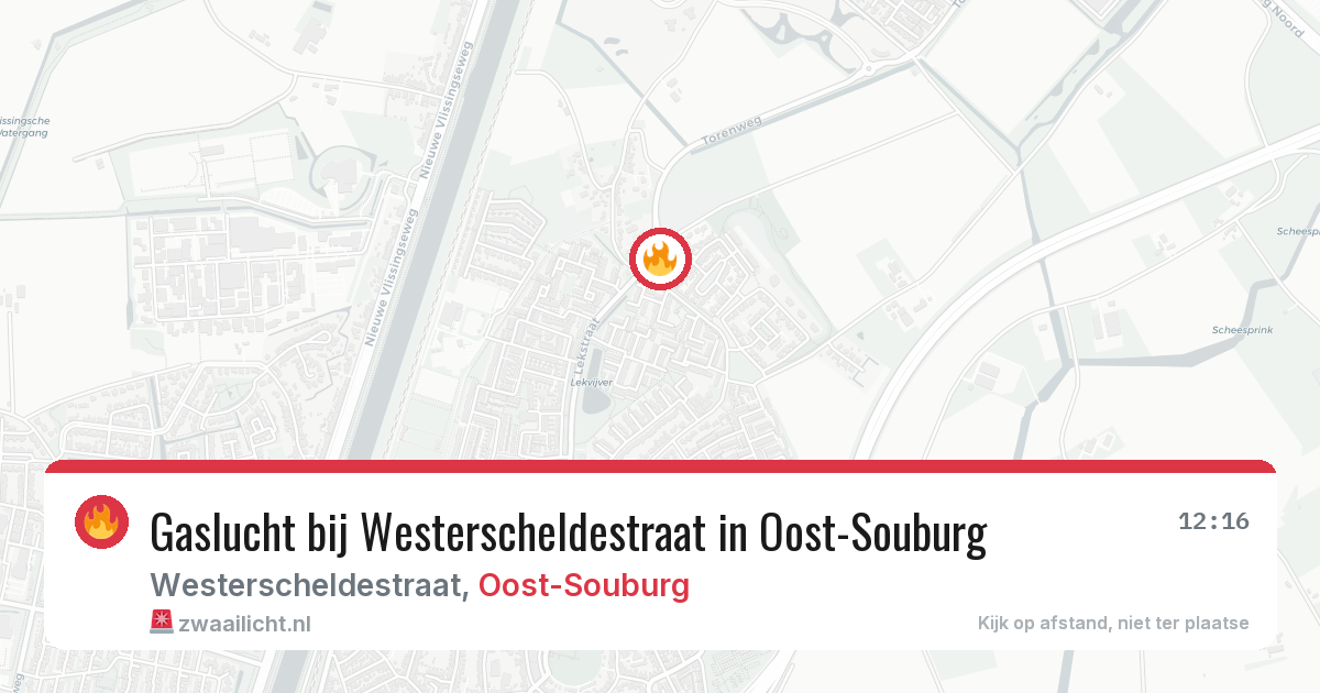 Gaslucht bij Westerscheldestraat in Oost-Souburg — 4 apr 2026