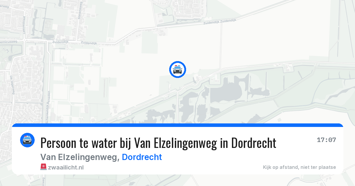 Persoon te water bij Van Elzelingenweg in Dordrecht — 25 mei 2026