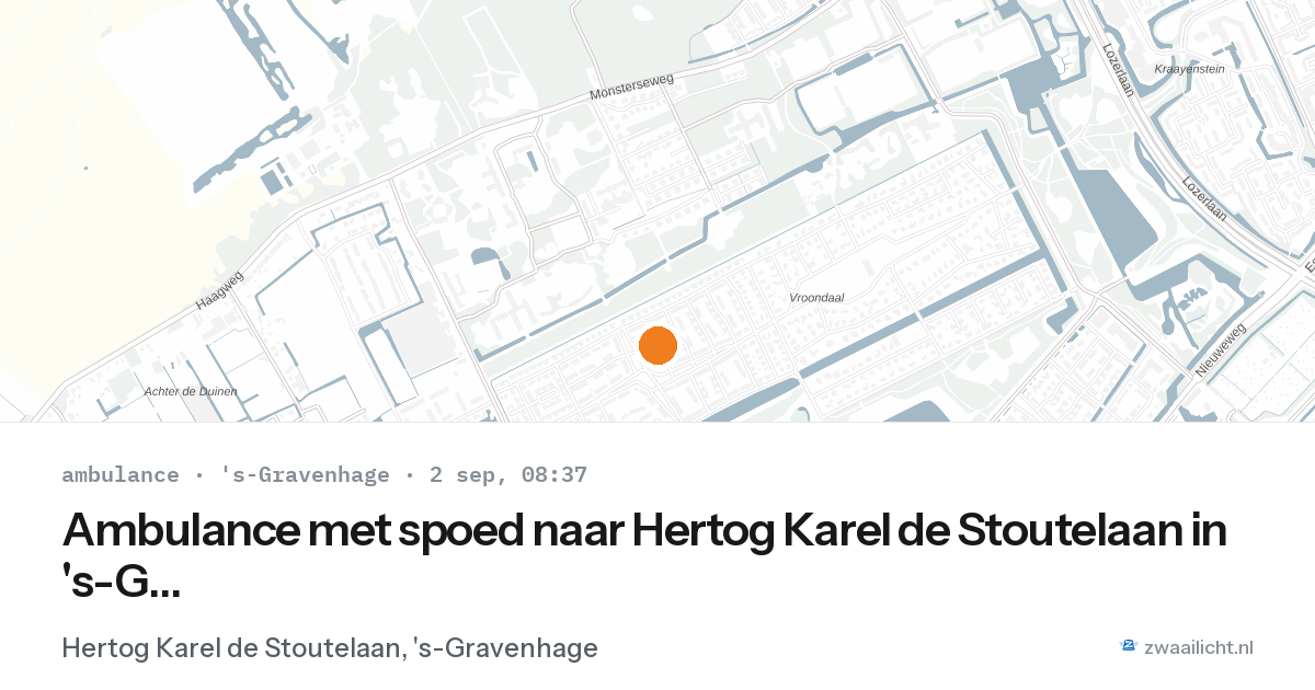 Ambulance met spoed naar Hertog Karel de Stoutelaan in 's-Gravenhage — 2 sep 2026