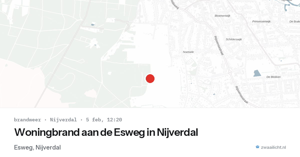 Woningbrand aan de Esweg in Nijverdal — 5 feb 2026
