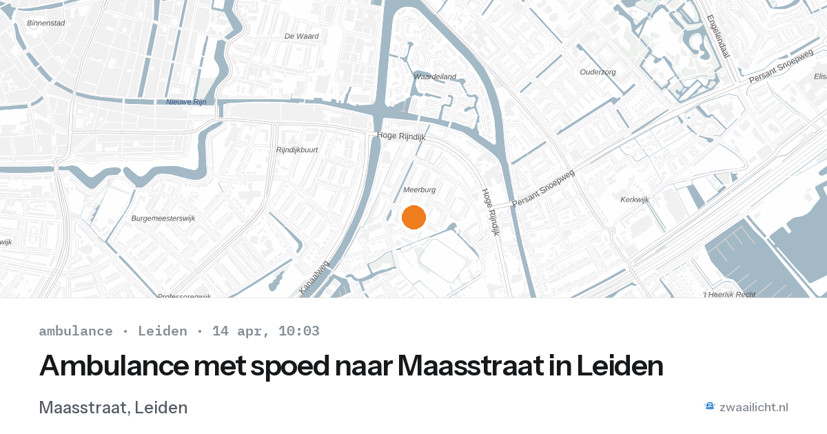 Ambulance met spoed naar Maasstraat in Leiden — 14 apr 2026