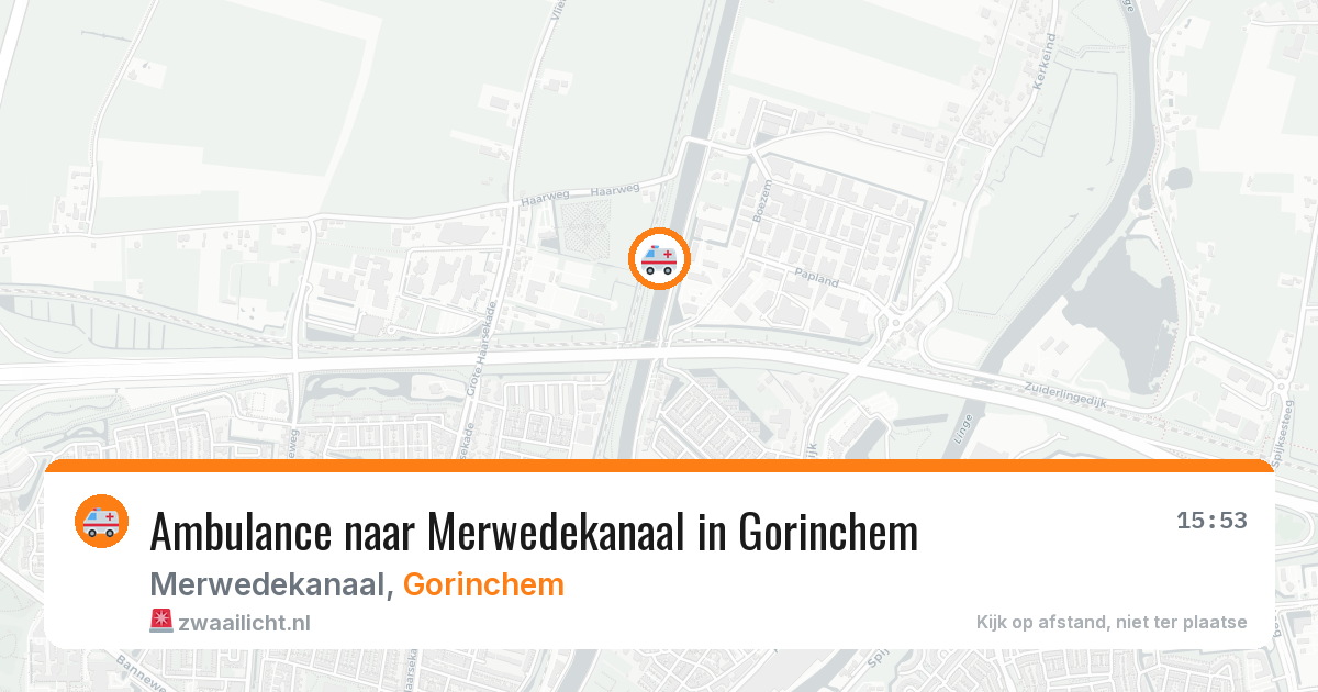 Ambulance naar Merwedekanaal in Gorinchem — 22 jul 2026