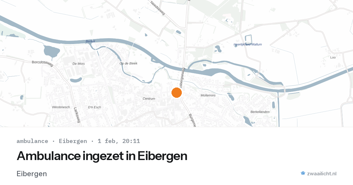 Ambulance ingezet in Eibergen — 1 feb 2026