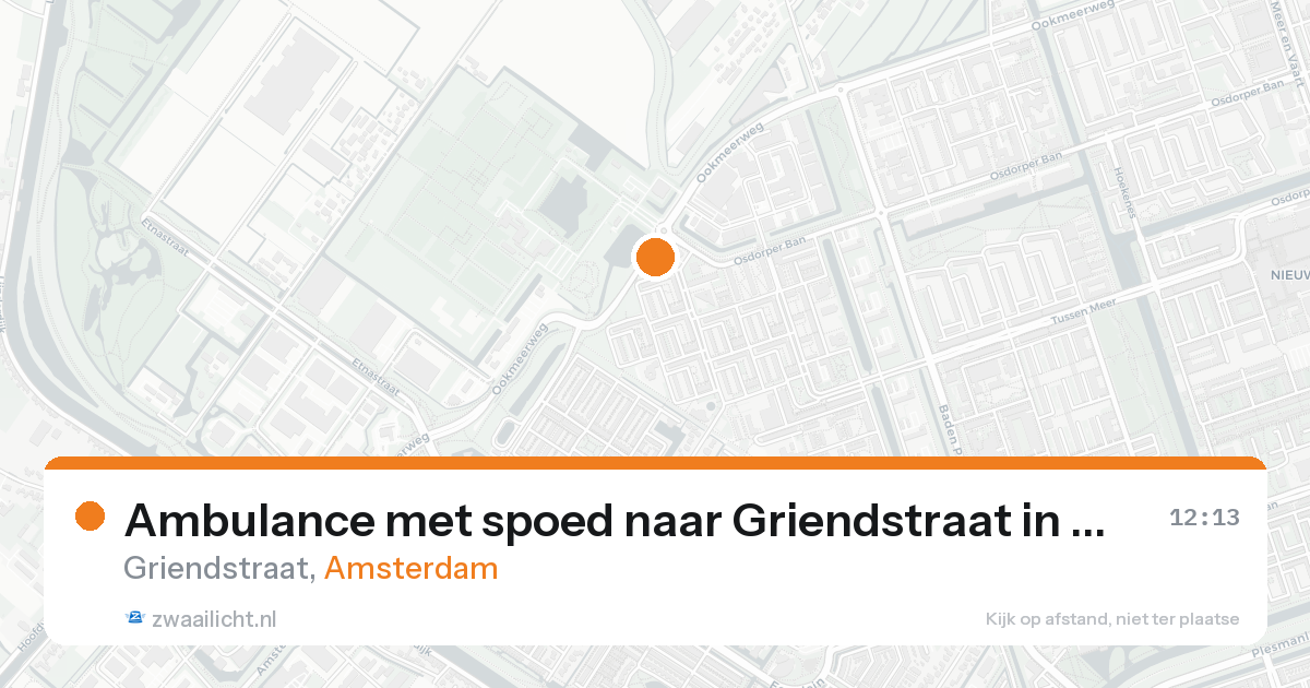 Ambulance met spoed naar Griendstraat in Amsterdam — 15 aug 2026
