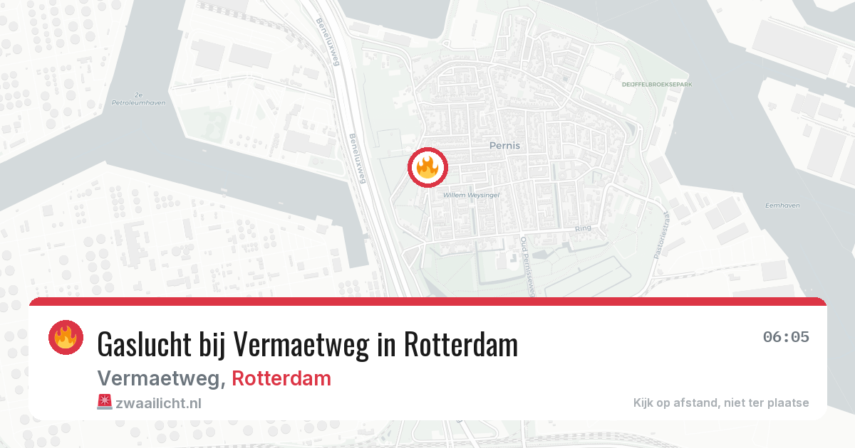 Gaslucht bij Vermaetweg in Rotterdam — 8 apr 2026