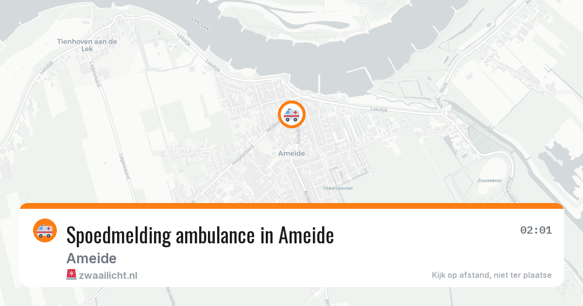 Spoedmelding ambulance in Ameide — 29 mei 2026