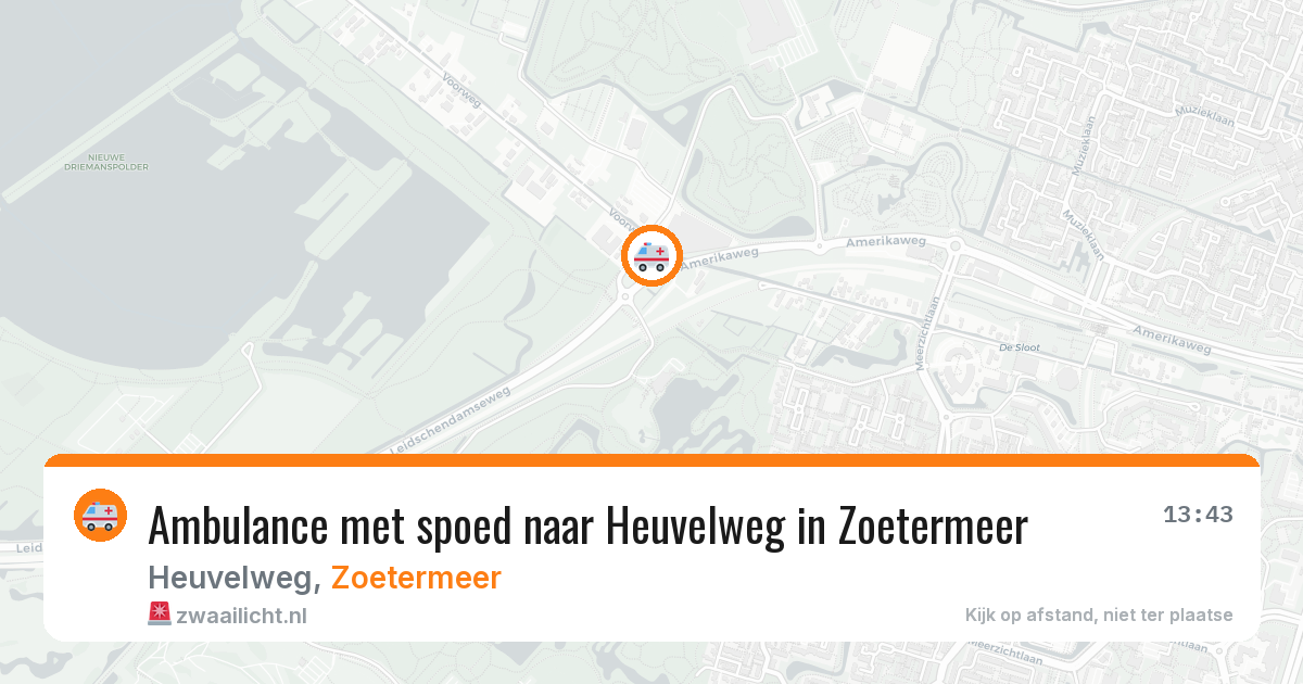 Ambulance met spoed naar Heuvelweg in Zoetermeer — 11 apr 2026