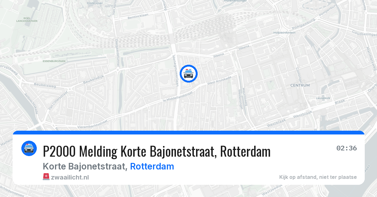 P2000 Melding Korte Bajonetstraat, Rotterdam — 5 jul 2026